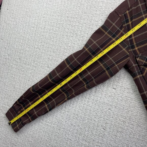 Royal Robbins Shirt Mens S Plaid Long Sleeve Dark Red / Brown Outdoor Western - Picture 10 of 14